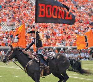 Bullet is the name of the horse ridden by the "Spirit Rider" at Oklahoma State University football games and other special events.