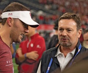 Coach Lincoln Riley and Former coach Bob Stoops