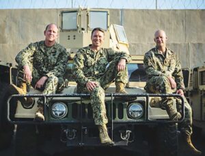 Sen. Joe Newhouse, R-Tulsa, joins Master Chief Erik Carney, USN (left) and Lt. Col. Matt Mumm, USAF (right) during a recent special mission in Africa.